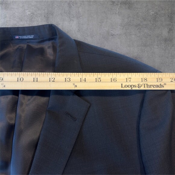 HART SHAFFNER MARX Mens Blazer 48R WOOL Sport Coat Two Button Suit Jacket Black - Picture 9 of 16